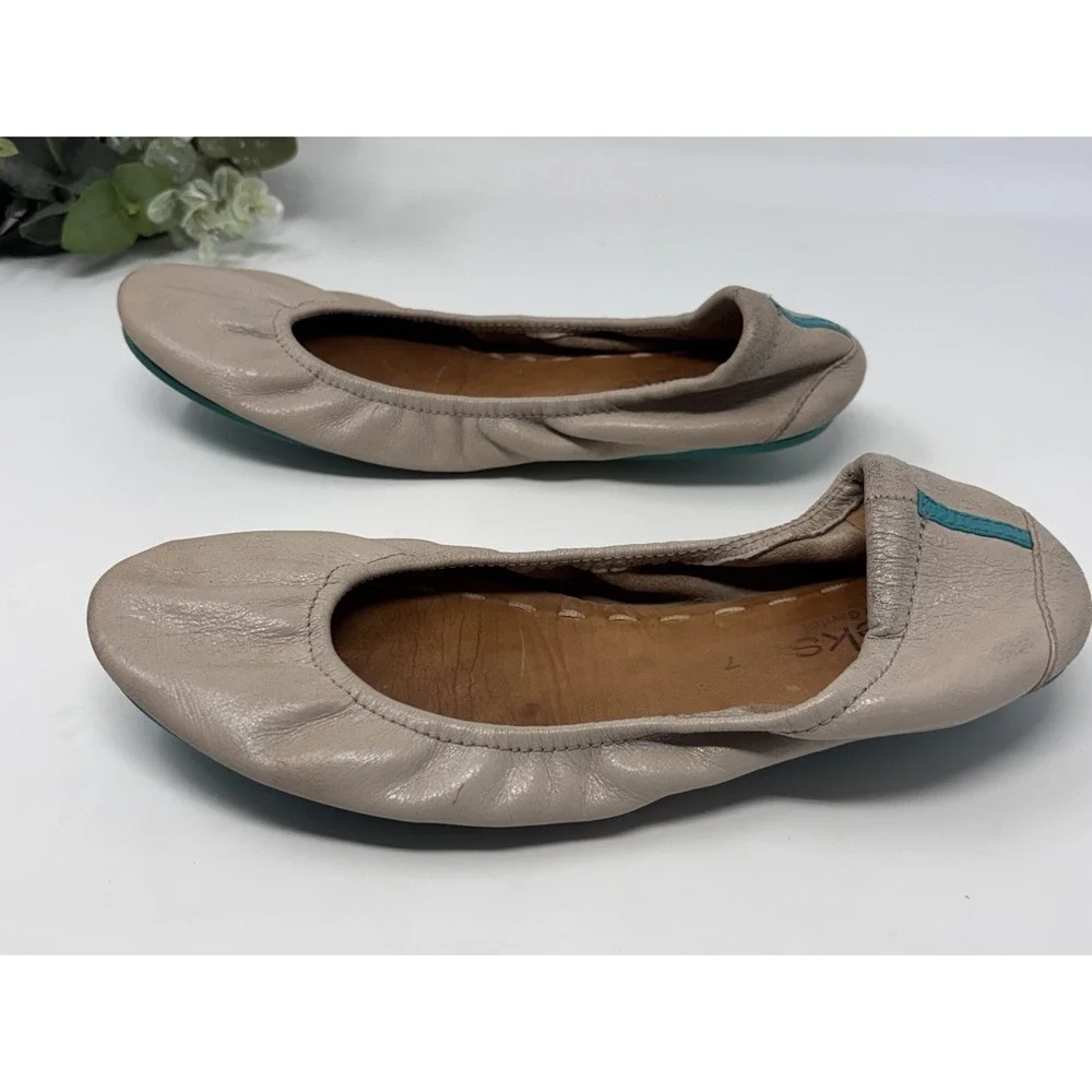 Tieks‎ By Gavrieli Taupe Foldable Ballet Flats US Womens Size 7 Leather